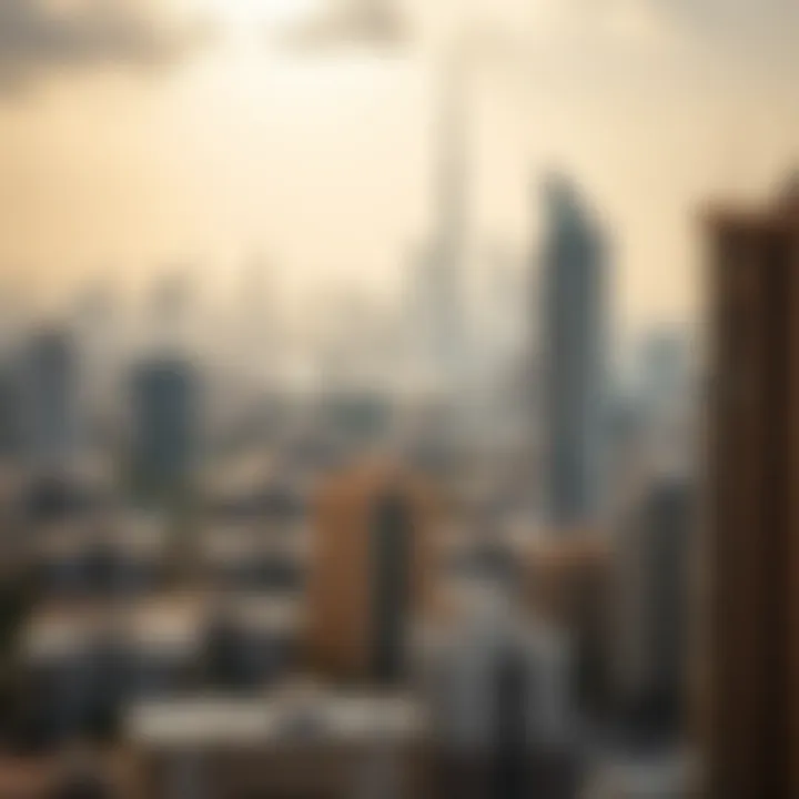 Overview of Dubai's skyline with residential buildings
