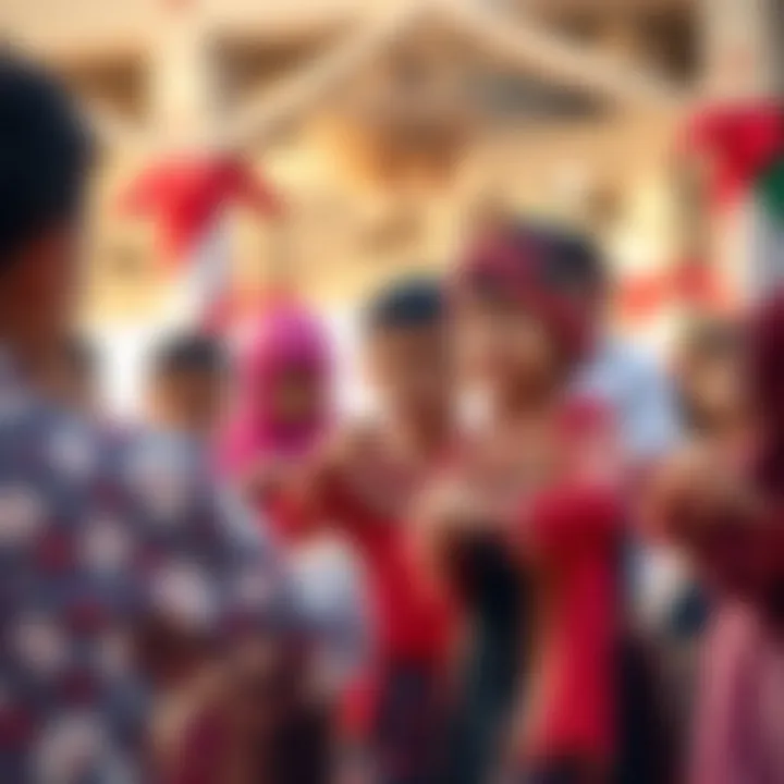 A group of children engaging in cultural activities to honor the UAE heritage
