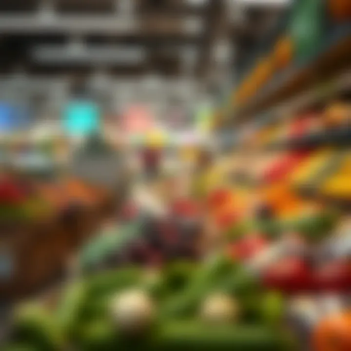 Vibrant produce section highlighting fresh fruits and vegetables available at the store.