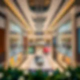 Interior view of Yas Mall showcasing luxury stores