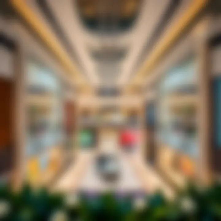 Interior view of Yas Mall showcasing luxury stores
